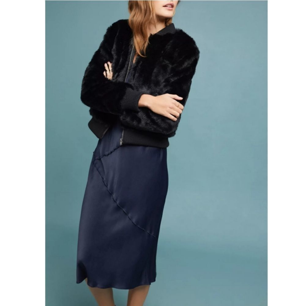 NWT CUPCAKES AND CASHMERE Faux Fur Bomber Jacket M